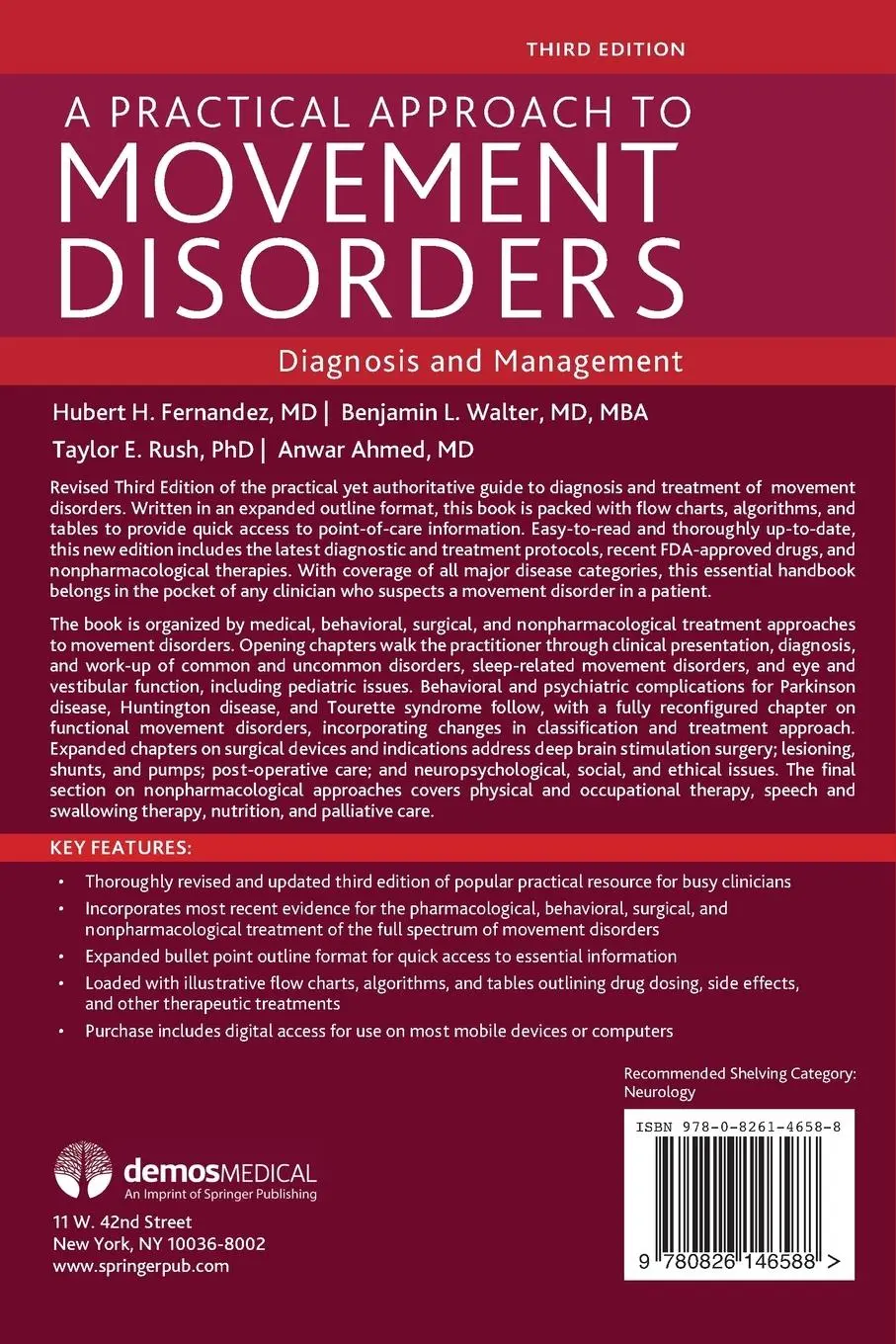 Rückseite: 9780826146588 | A Practical Approach to Movement Disorders | Fernandez (u. a.) | Buch