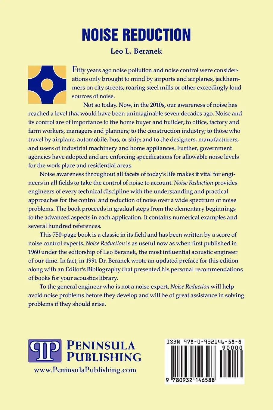 Rückseite: 9780932146588 | Noise Reduction | Leo L Beranek | Taschenbuch | Englisch | 2015