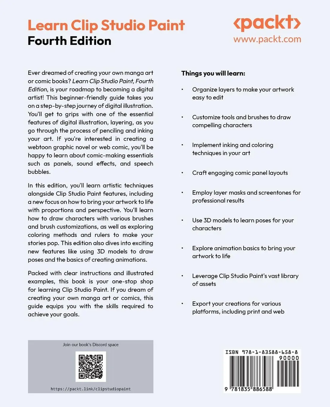 Rückseite: 9781835886588 | Learn Clip Studio Paint - Fourth Edition | Inko Ai Takita | Buch