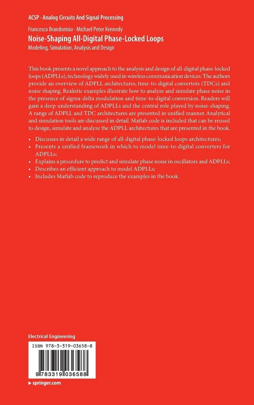 Rückseite: 9783319036588 | Noise-Shaping All-Digital Phase-Locked Loops | Kennedy (u. a.) | Buch
