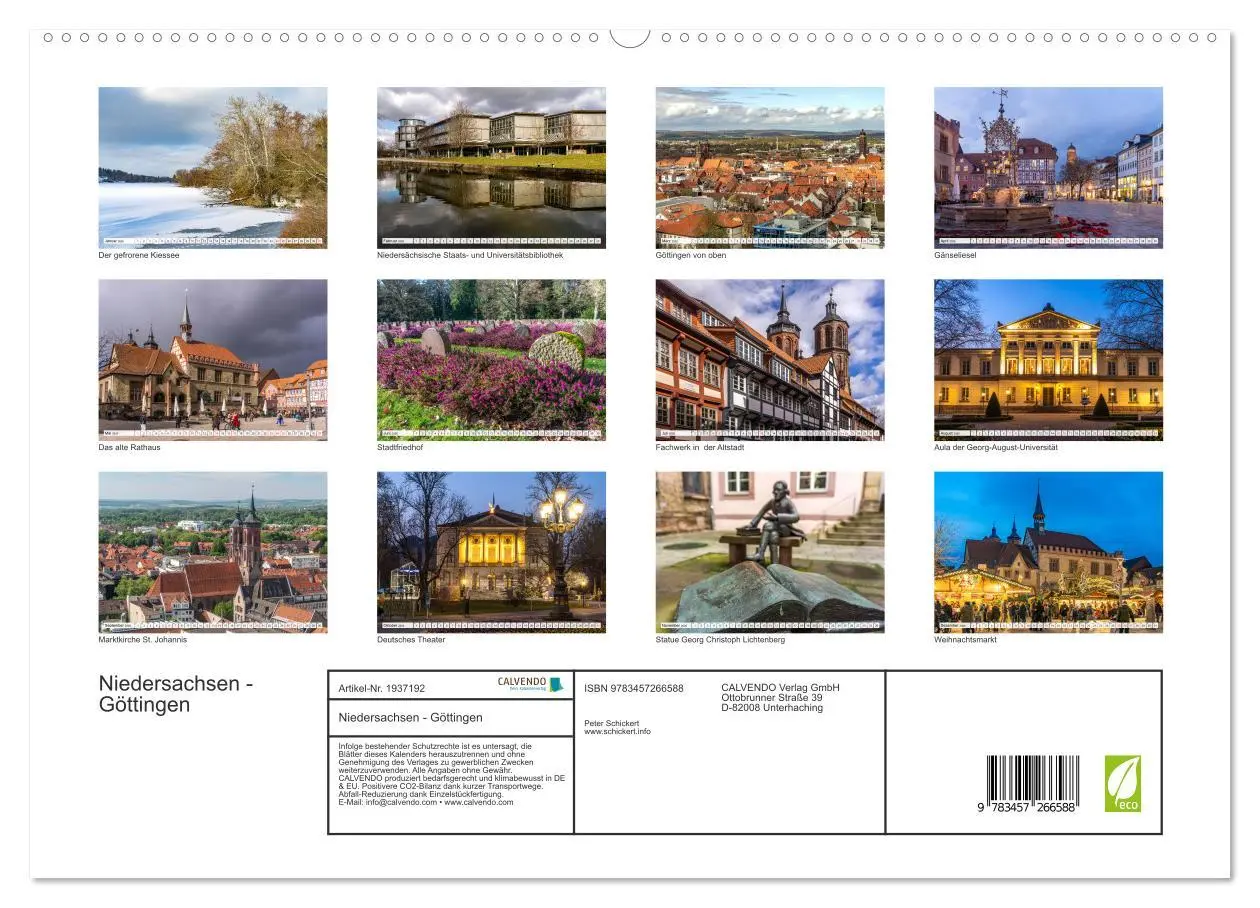 Bild: 9783457266588 | Niedersachsen - Göttingen (hochwertiger Premium Wandkalender 2026...