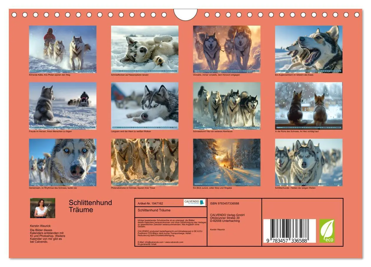 Bild: 9783457336588 | Schlittenhund Träume (Wandkalender 2026 DIN A4 quer), CALVENDO...
