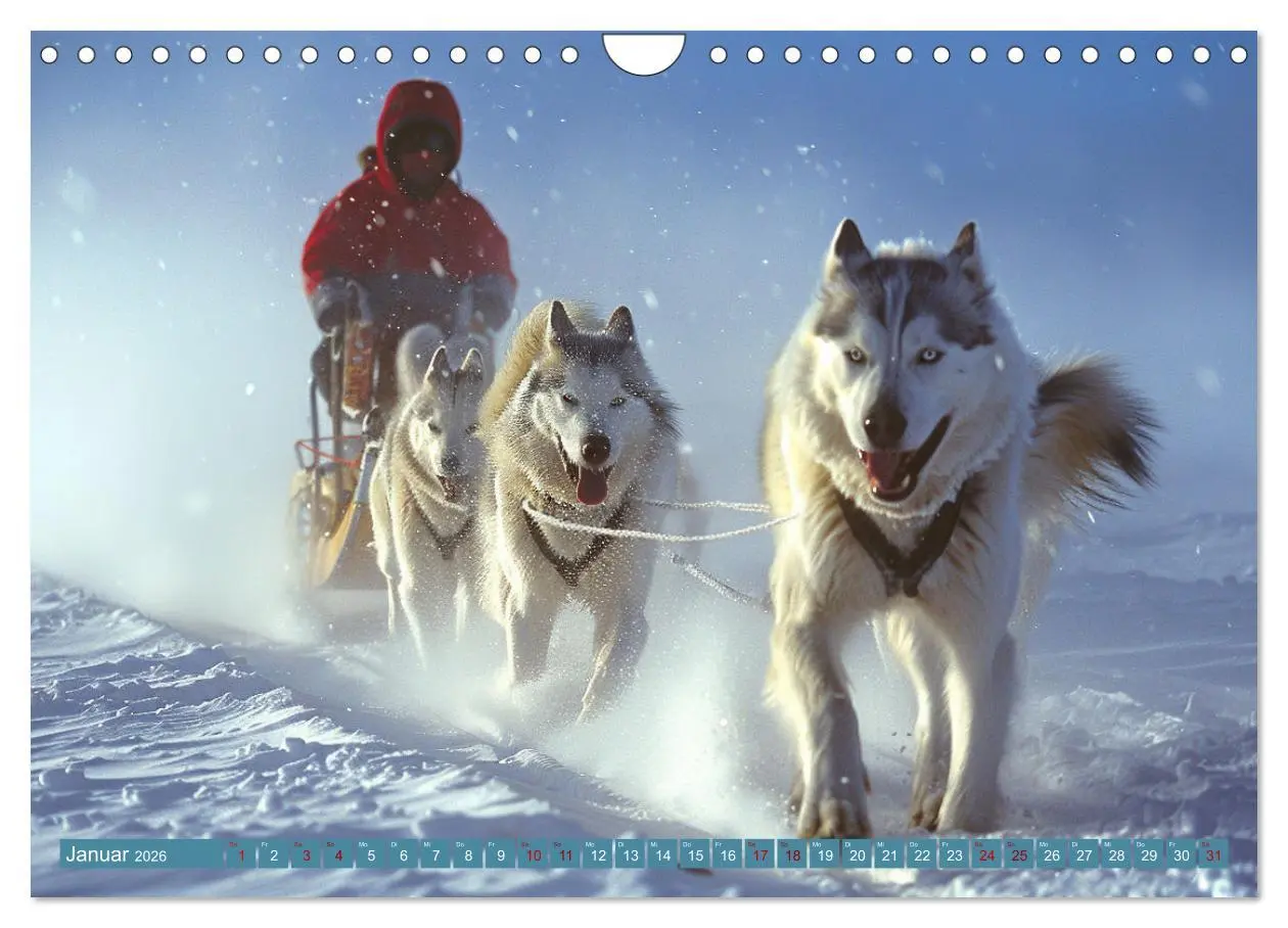 Bild: 9783457336588 | Schlittenhund Träume (Wandkalender 2026 DIN A4 quer), CALVENDO...