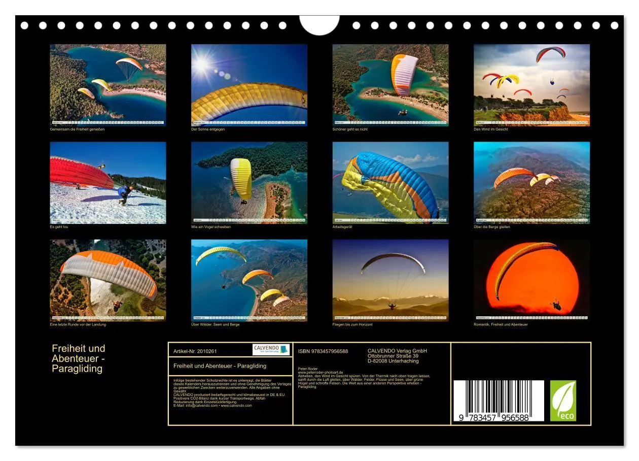 Bild: 9783457956588 | Freiheit und Abenteuer - Paragliding (Wandkalender 2026 DIN A4...