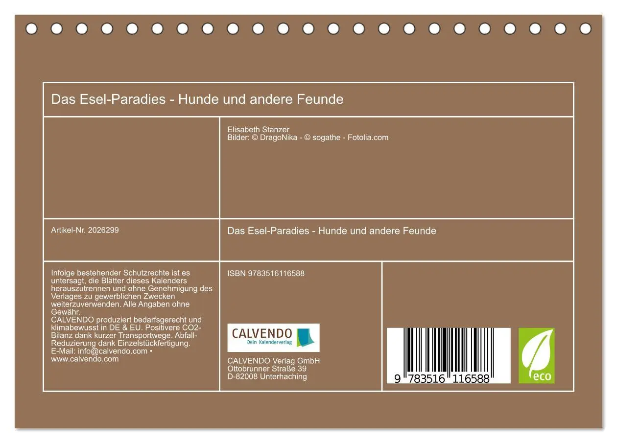 Bild: 9783516116588 | Das Esel-Paradies - Hunde und andere Feunde (Tischkalender 2026 DIN...