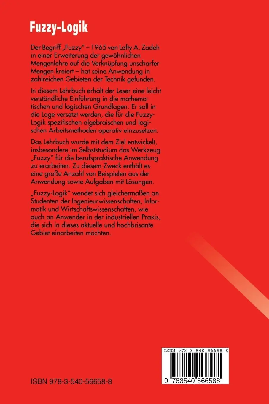 Rückseite: 9783540566588 | Fuzzy-Logik | Einführung in die algebraischen und logischen Grundlagen