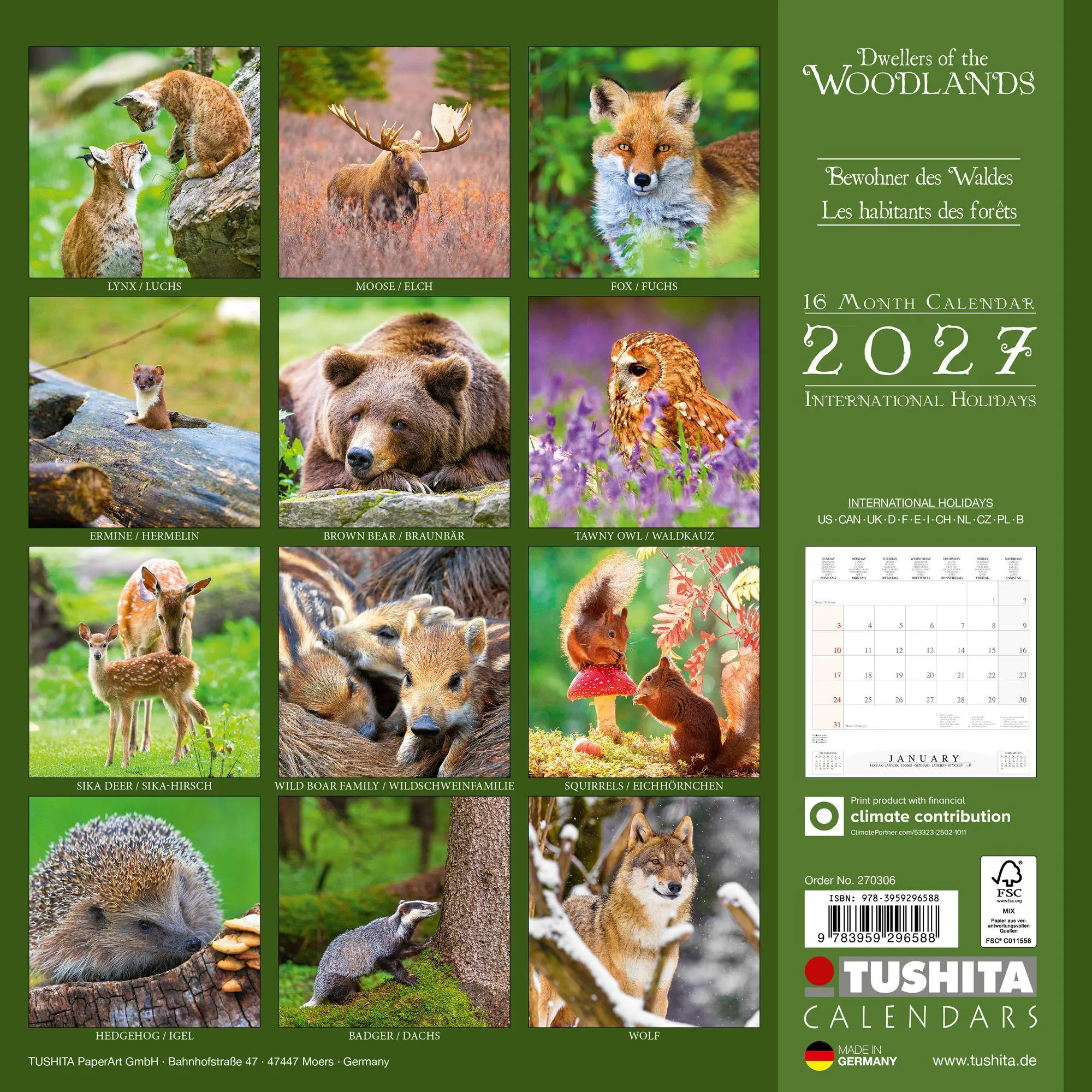 Rückseite: 9783959296588 | Dwellers of the Woodlands 2027 | Kalender 2027 | Kalender | 28 S.