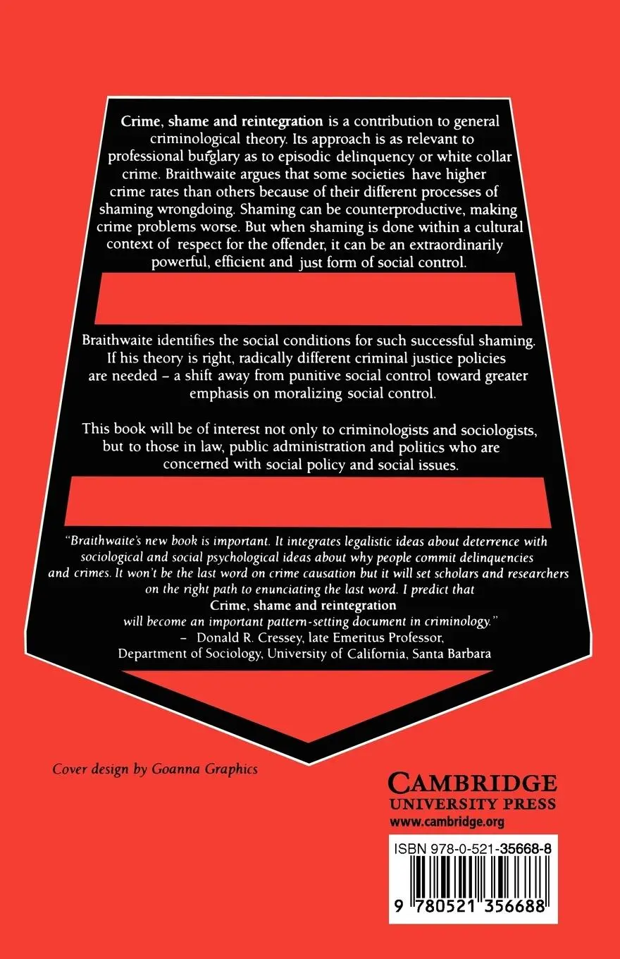 Rückseite: 9780521356688 | Crime, Shame and Reintegration | John Braithwaite | Taschenbuch | 2010