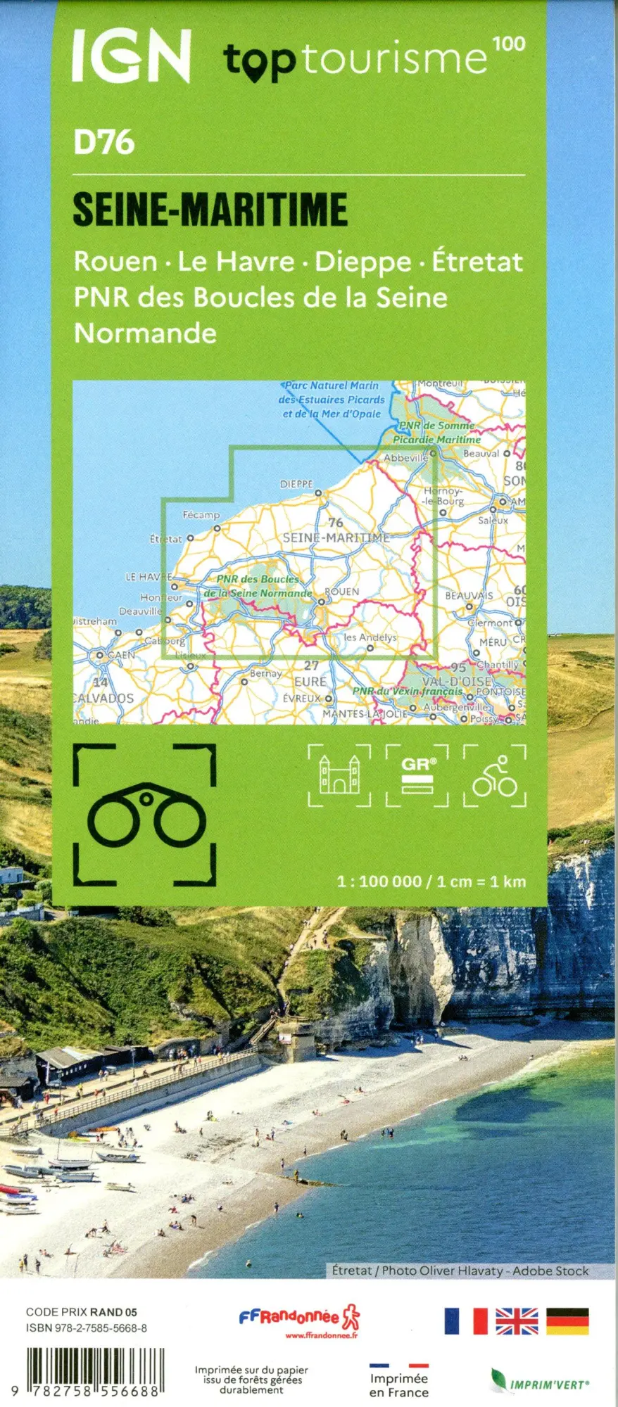 Bild: 9782758556688 | Seine-Maritime Rouen | (Land-)Karte | IGN Top 100 départemental | 2026