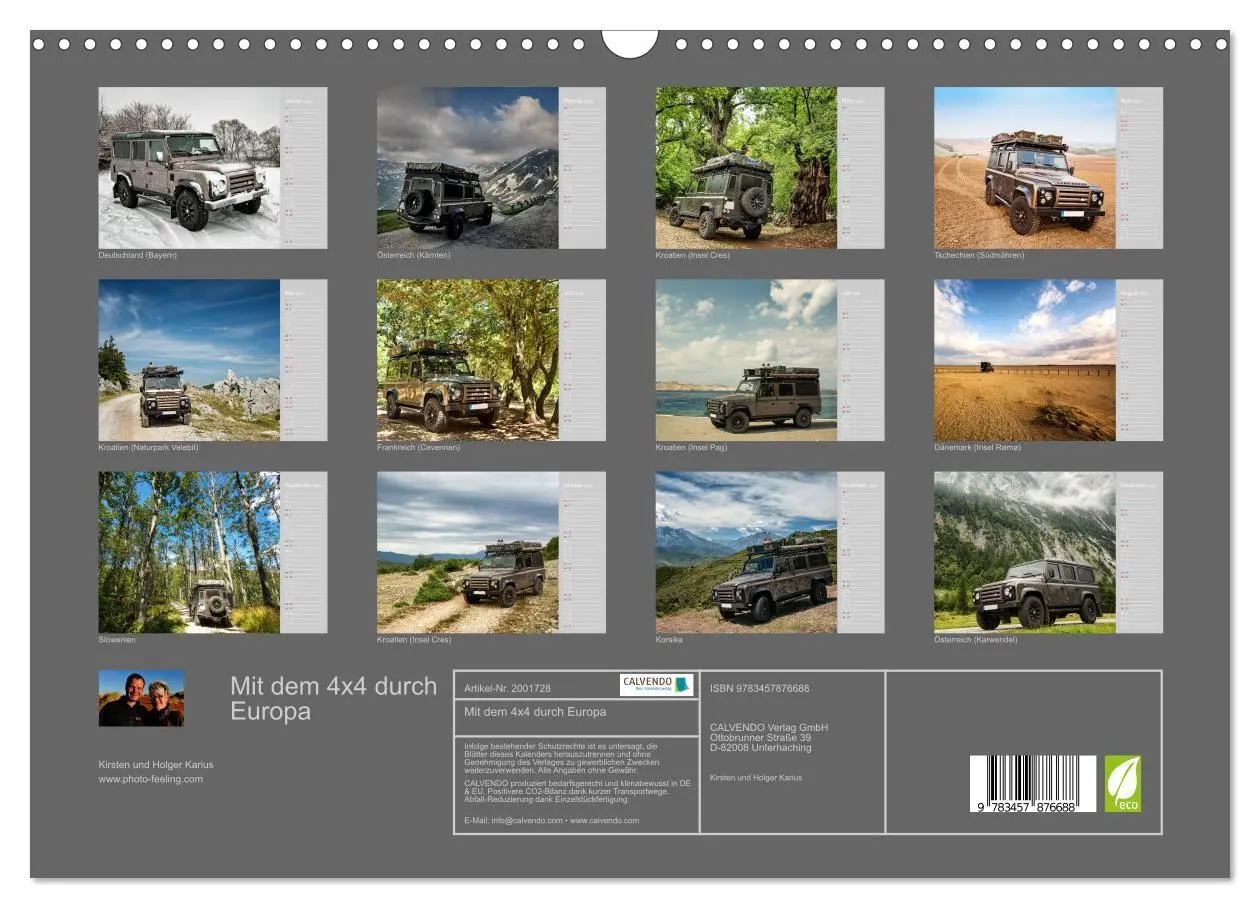 Bild: 9783457876688 | Mit dem 4x4 durch Europa (Wandkalender 2026 DIN A3 quer), CALVENDO...