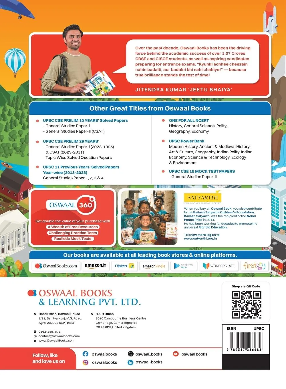 Rückseite: 9789357286688 | Oswaal UPSC CSE Prelims 15 Mock Test Papers General Studies Paper-1...