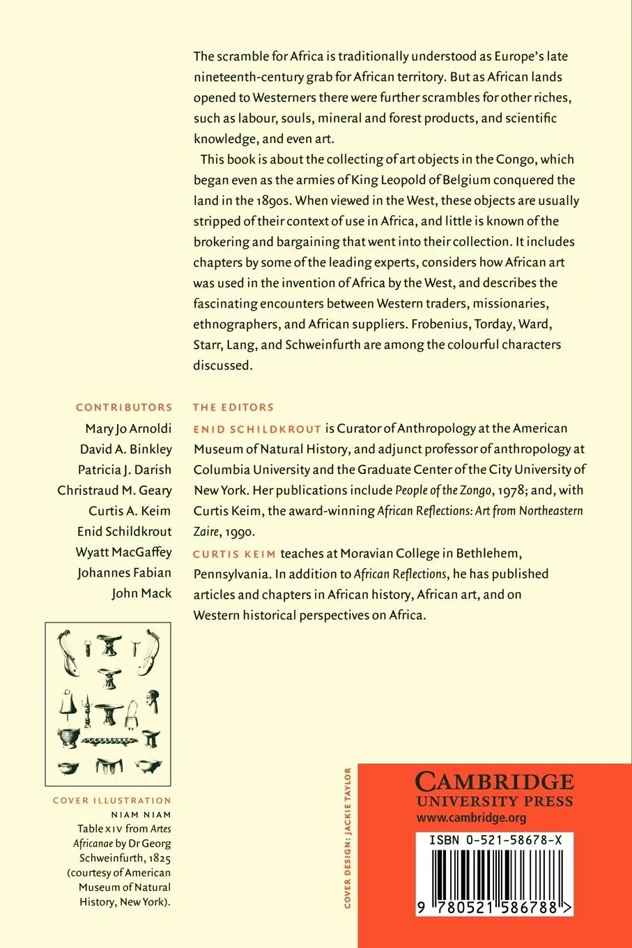Rückseite: 9780521586788 | The Scramble for Art in Central Africa | Enid Schildkrout (u. a.)