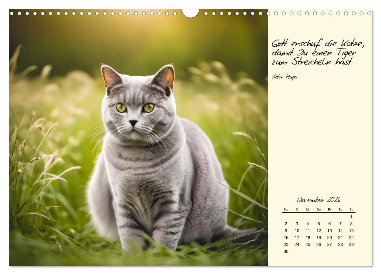 Bild: 9783457316788 | Katzen - Charakter und Schönheit (Wandkalender 2026 DIN A3 quer),...