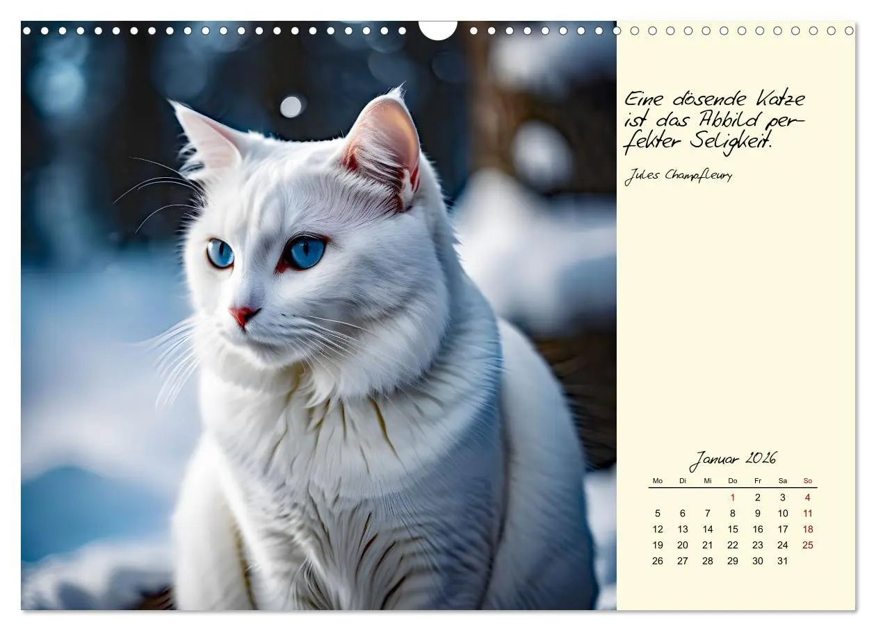 Bild: 9783457316788 | Katzen - Charakter und Schönheit (Wandkalender 2026 DIN A3 quer),...