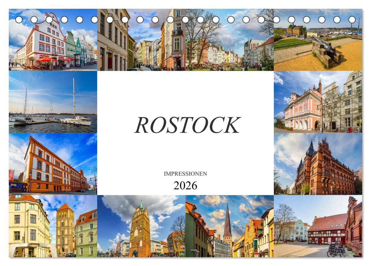 Cover: 9783457796788 | Rostock Impressionen (Tischkalender 2026 DIN A5 quer), CALVENDO...