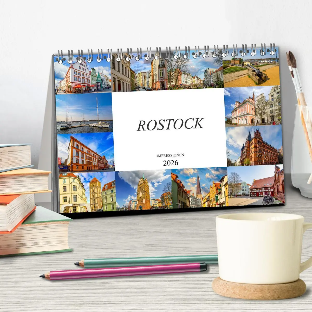Bild: 9783457796788 | Rostock Impressionen (Tischkalender 2026 DIN A5 quer), CALVENDO...