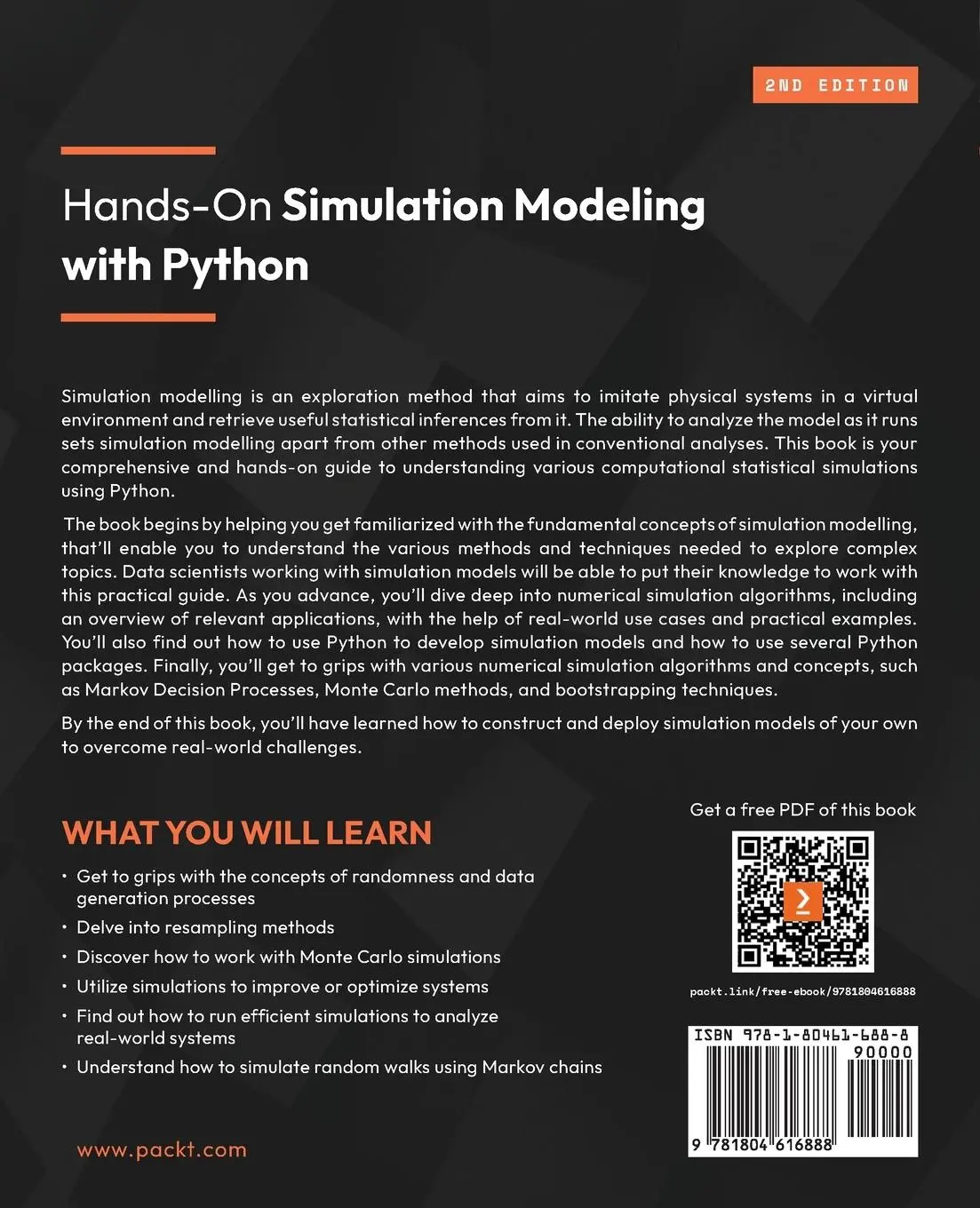 Rückseite: 9781804616888 | Hands-On Simulation Modeling with Python - Second Edition | Ciaburro