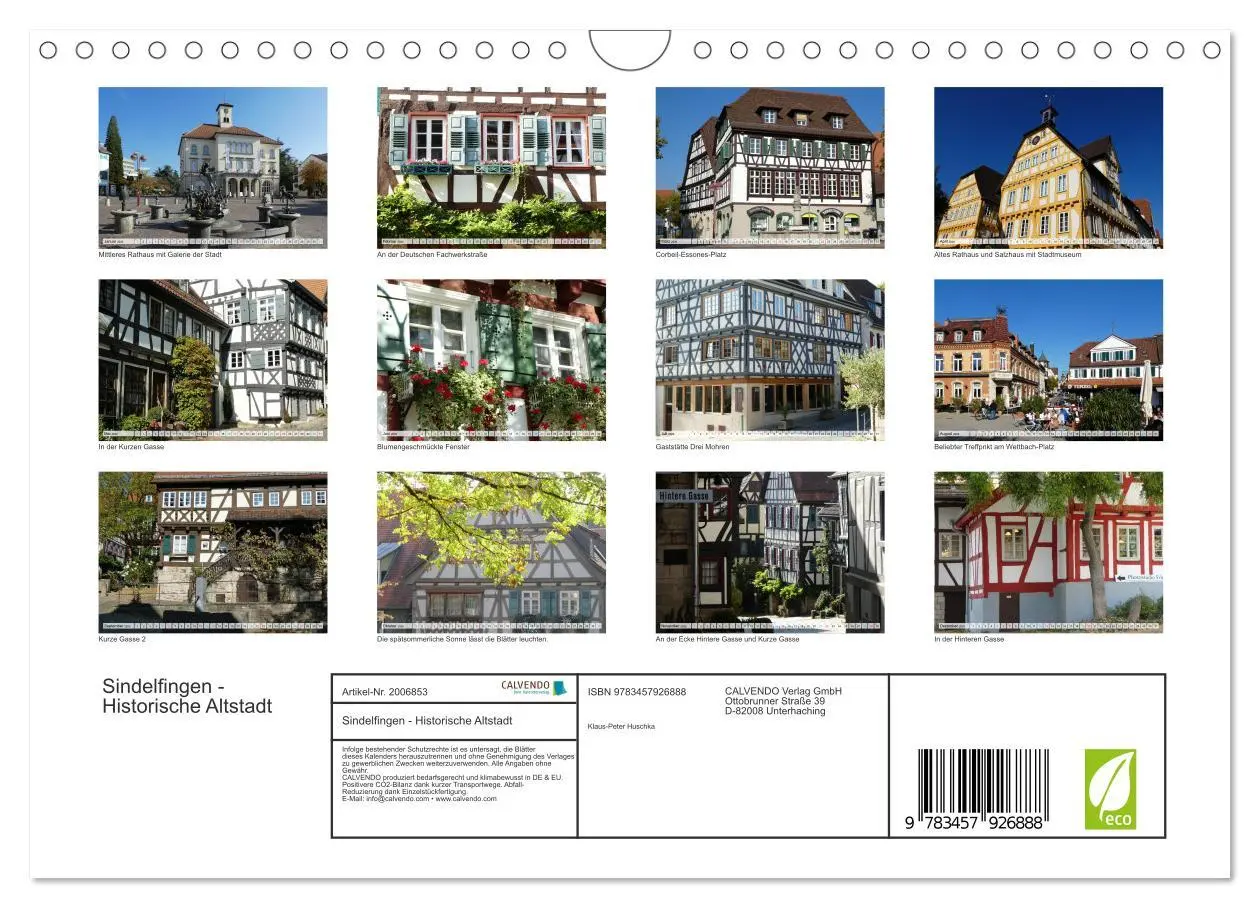 Bild: 9783457926888 | Sindelfingen - Historische Altstadt (Wandkalender 2026 DIN A4...