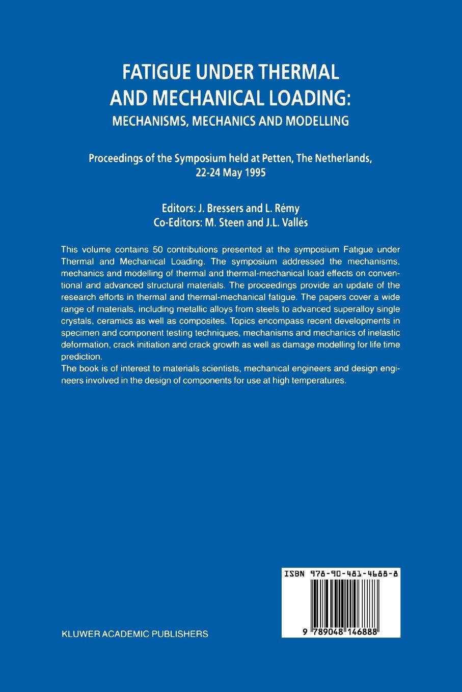 Rückseite: 9789048146888 | Fatigue under Thermal and Mechanical Loading: Mechanisms, Mechanics...