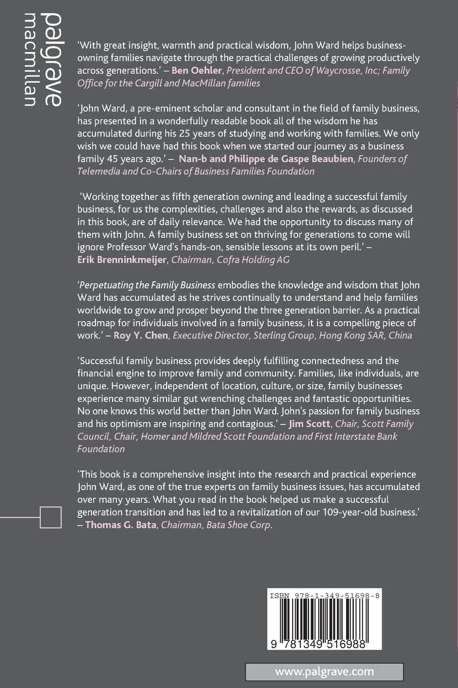 Rückseite: 9781349516988 | Perpetuating the Family Business | J. Ward | Taschenbuch | xi | 2004