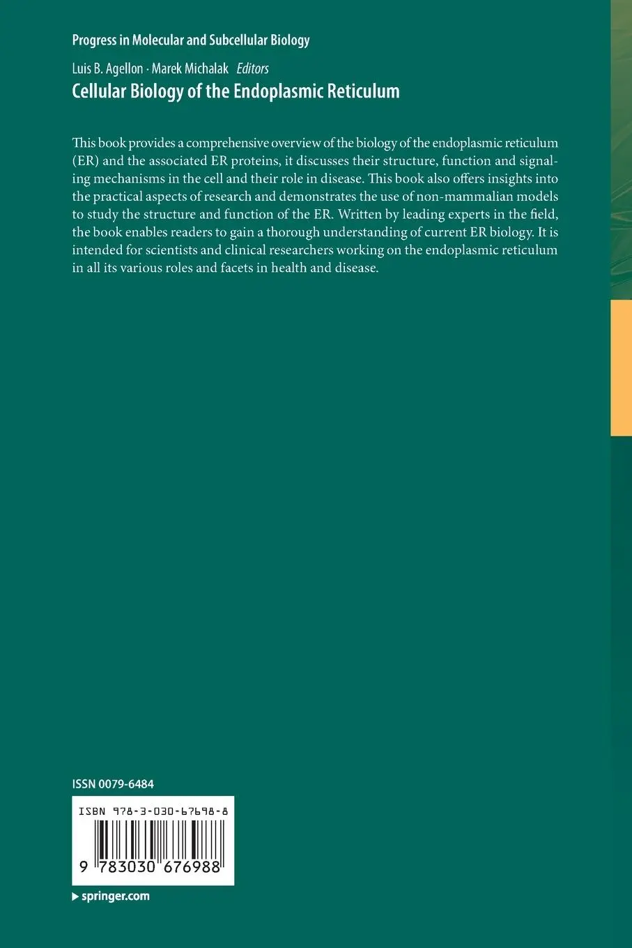 Rückseite: 9783030676988 | Cellular Biology of the Endoplasmic Reticulum | Marek Michalak (u. a.)
