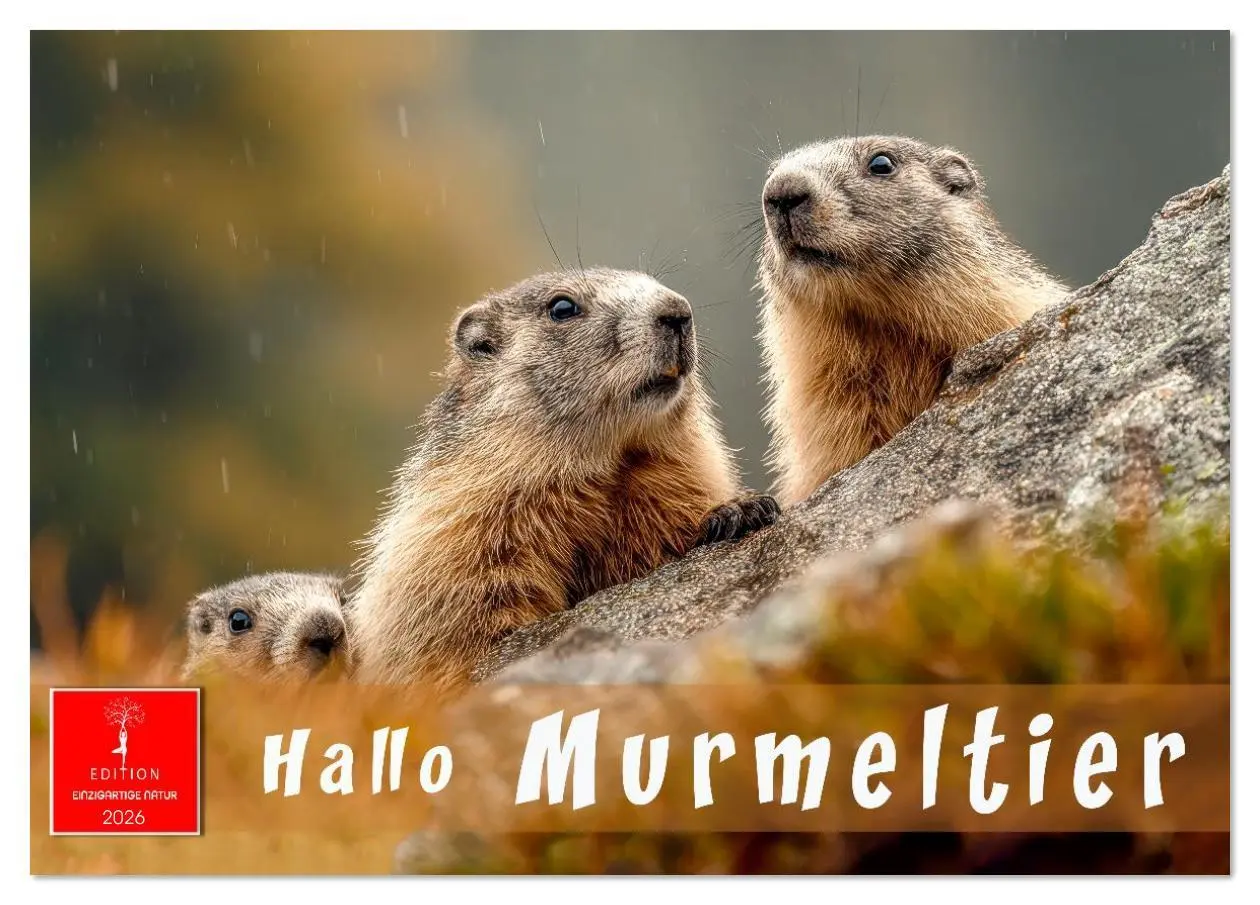 Cover: 9783516626988 | Hallo Murmeltier (Tischkalender 2026 DIN A5 quer), CALVENDO...