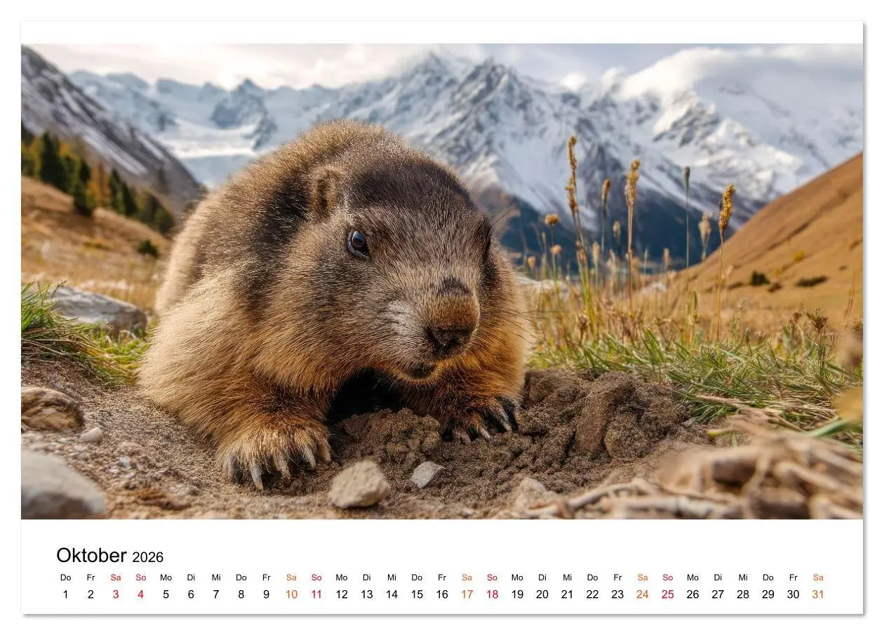 Bild: 9783516626988 | Hallo Murmeltier (Tischkalender 2026 DIN A5 quer), CALVENDO...
