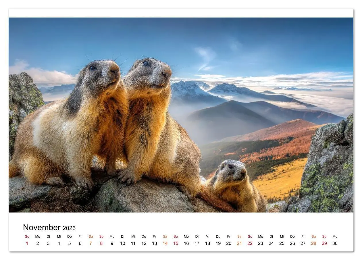 Bild: 9783516626988 | Hallo Murmeltier (Tischkalender 2026 DIN A5 quer), CALVENDO...