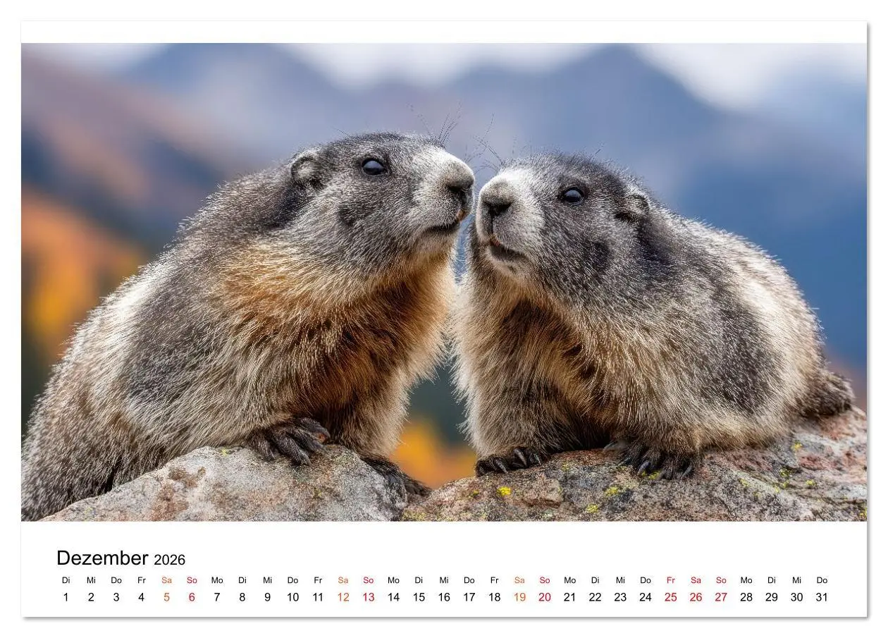 Bild: 9783516626988 | Hallo Murmeltier (Tischkalender 2026 DIN A5 quer), CALVENDO...