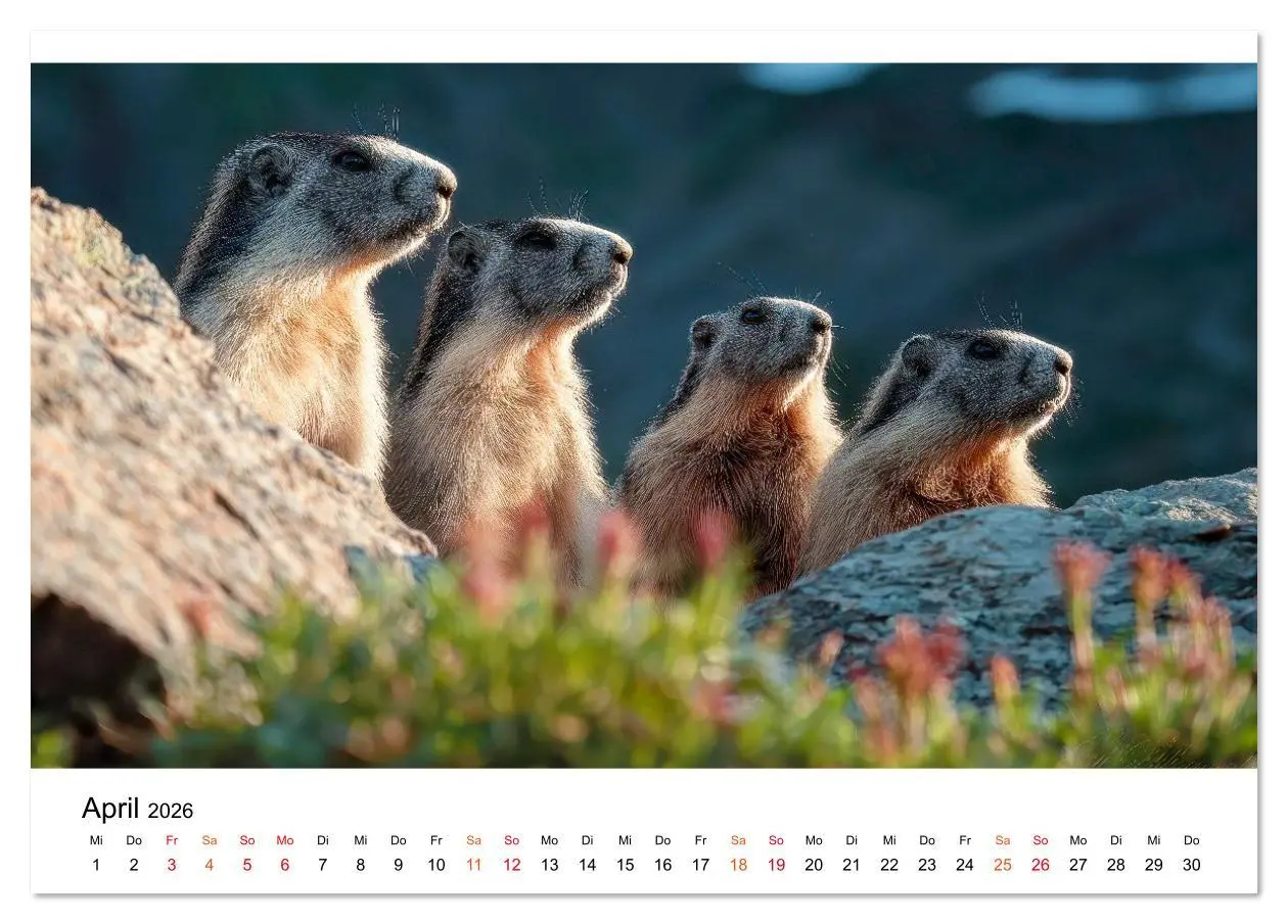Bild: 9783516626988 | Hallo Murmeltier (Tischkalender 2026 DIN A5 quer), CALVENDO...
