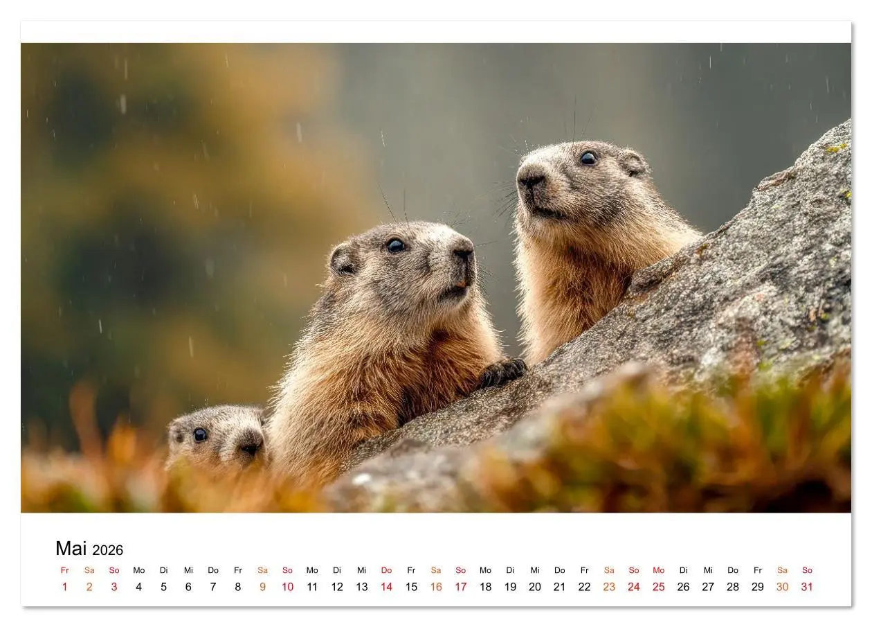 Bild: 9783516626988 | Hallo Murmeltier (Tischkalender 2026 DIN A5 quer), CALVENDO...