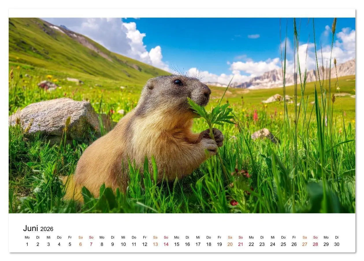 Bild: 9783516626988 | Hallo Murmeltier (Tischkalender 2026 DIN A5 quer), CALVENDO...
