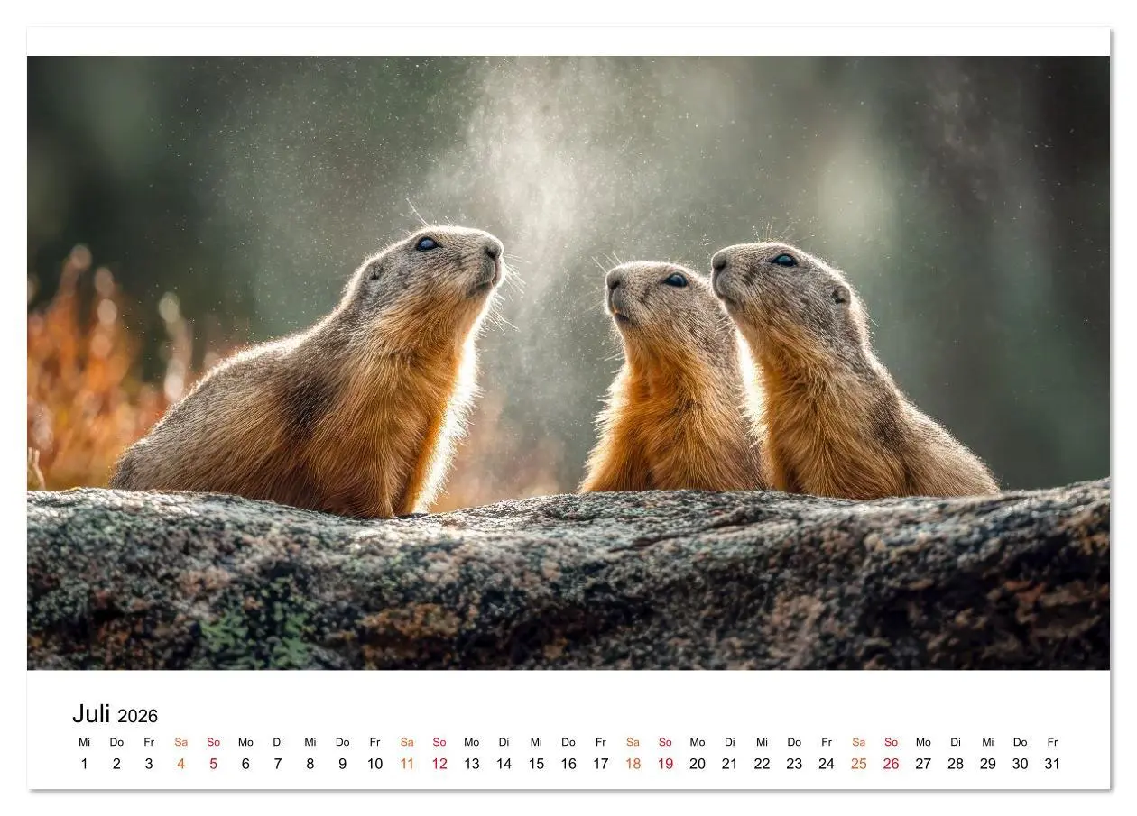 Bild: 9783516626988 | Hallo Murmeltier (Tischkalender 2026 DIN A5 quer), CALVENDO...