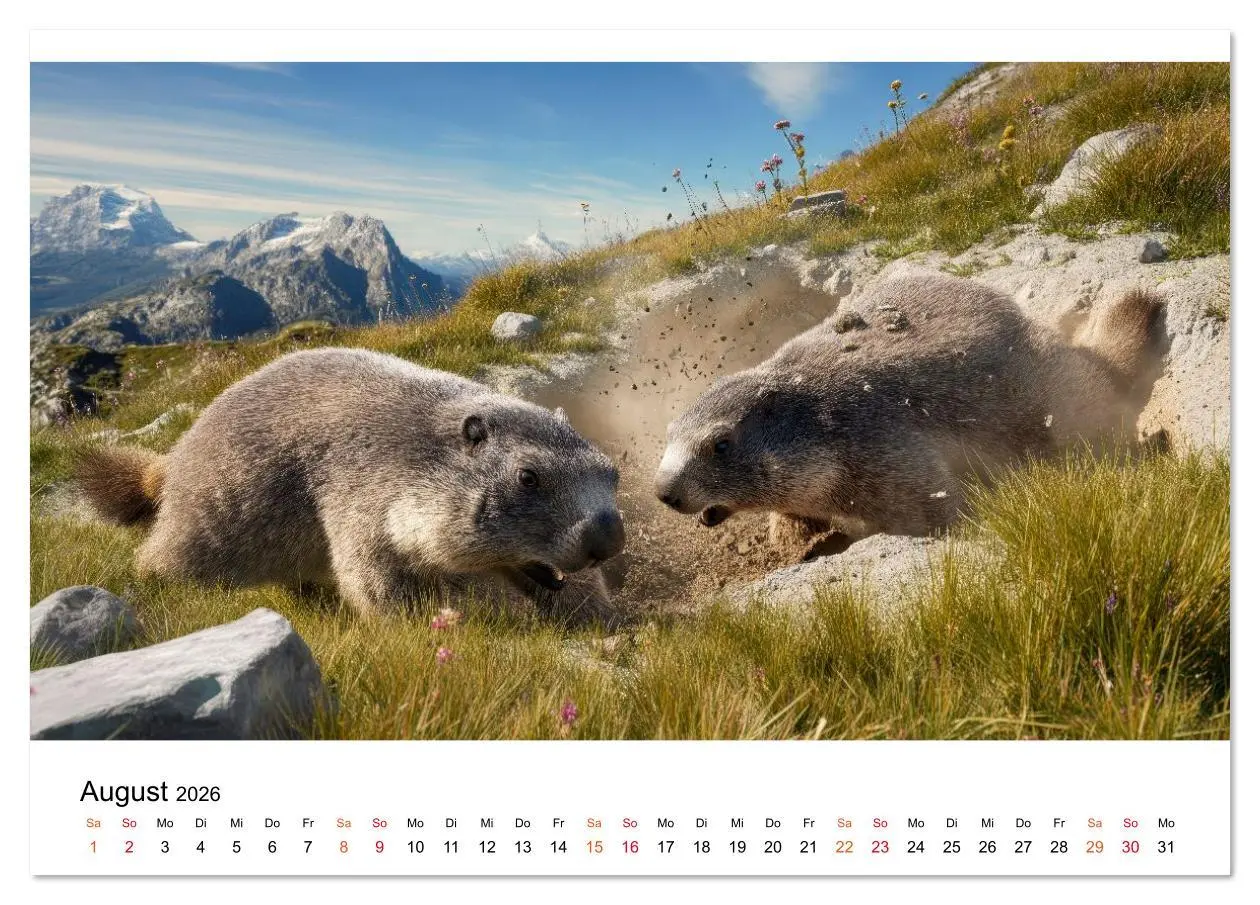 Bild: 9783516626988 | Hallo Murmeltier (Tischkalender 2026 DIN A5 quer), CALVENDO...