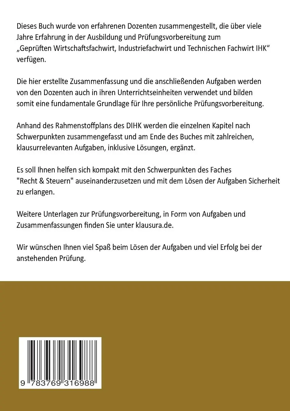 Rückseite: 9783769316988 | Fachwirt kompakt Recht &amp; Steuern | Geprüfte Fachwirte IHK | Buch