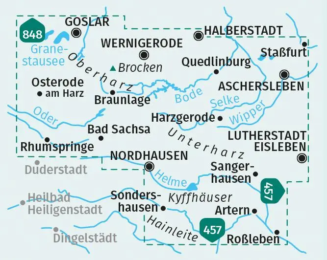 Bild: 9783991216988 | KOMPASS Wanderkarten-Set 450 Harz (2 Karten) 1:50.000 | (Land-)Karte