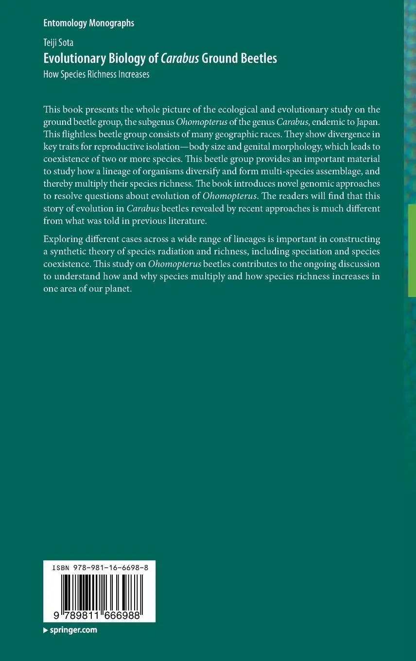 Rückseite: 9789811666988 | Evolutionary Biology of Carabus Ground Beetles | Teiji Sota | Buch