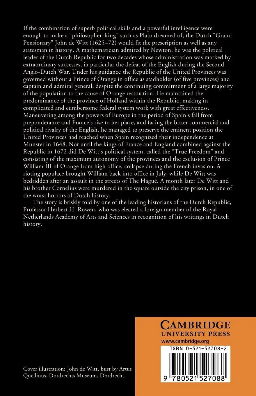 Rückseite: 9780521527088 | John de Witt | Statesman of the True Freedom | Herbert H. Rowen | Buch