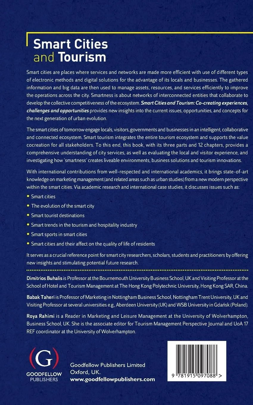 Rückseite: 9781915097088 | Smart Cities and Tourism: Co-creating experiences, challenges and...