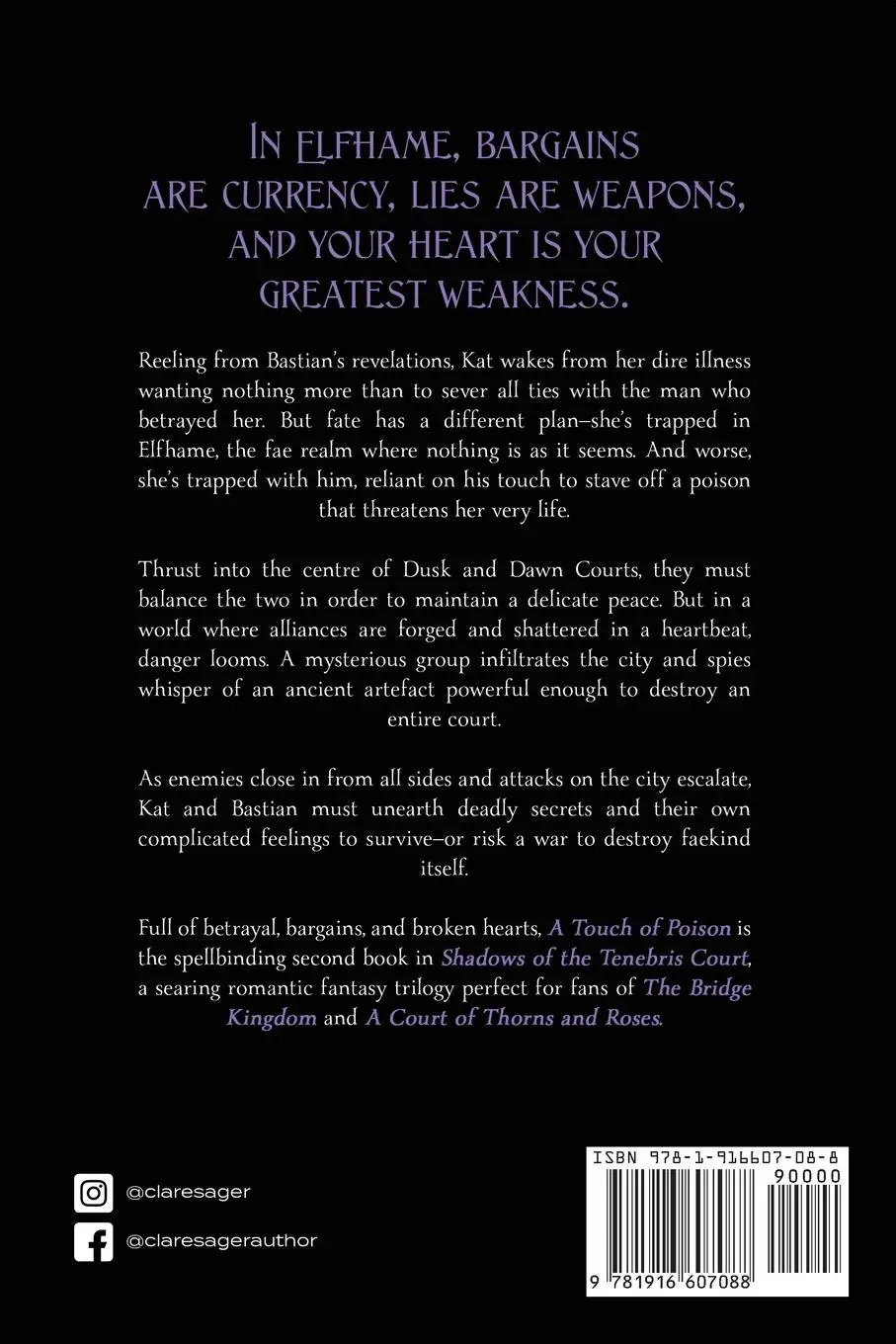 Rückseite: 9781916607088 | A Touch of Poison | Clare Sager | Taschenbuch | Englisch | 2023