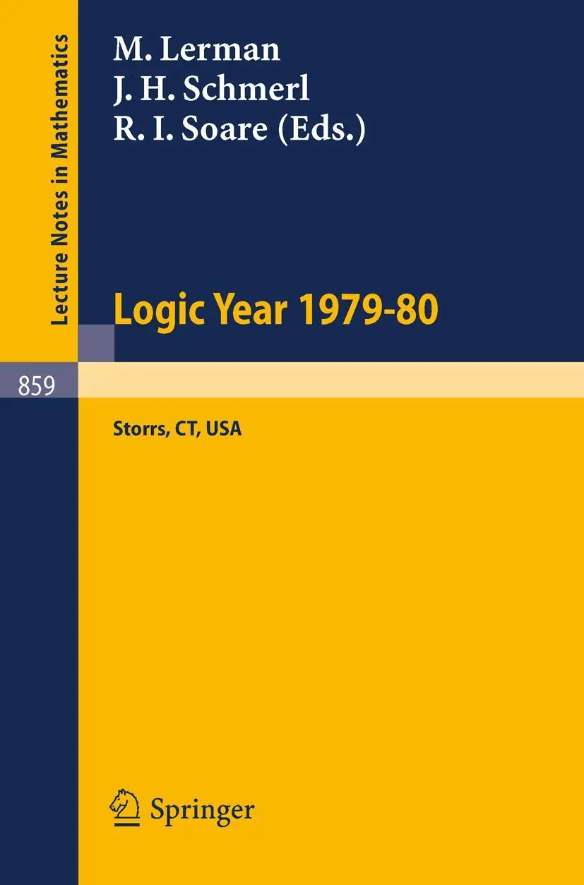 Cover: 9783540107088 | Logic Year 1979-80 | The University of Connecticut, USA | Taschenbuch