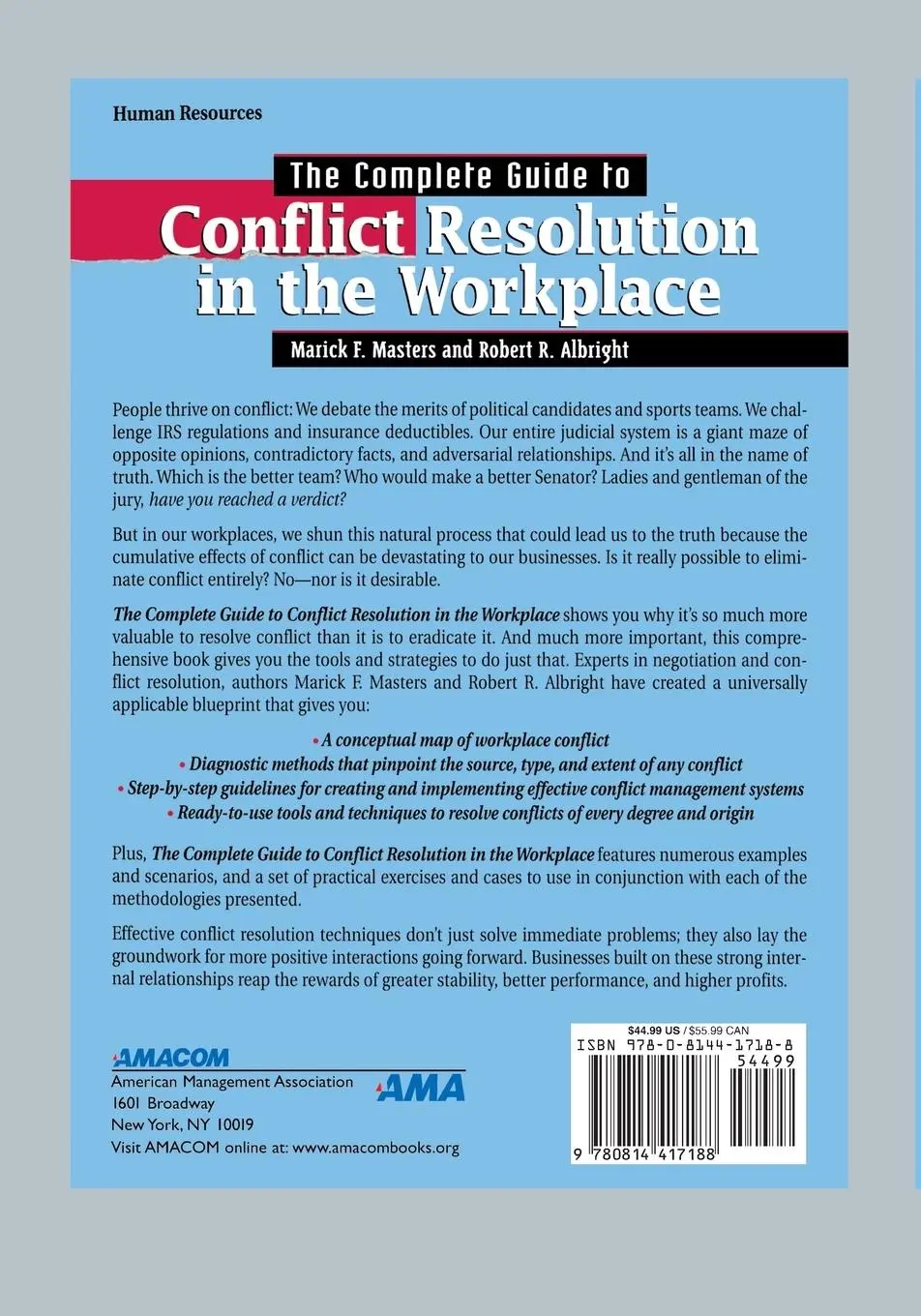 Rückseite: 9780814417188 | The Complete Guide to Conflict Resolution in the Workplace | Buch