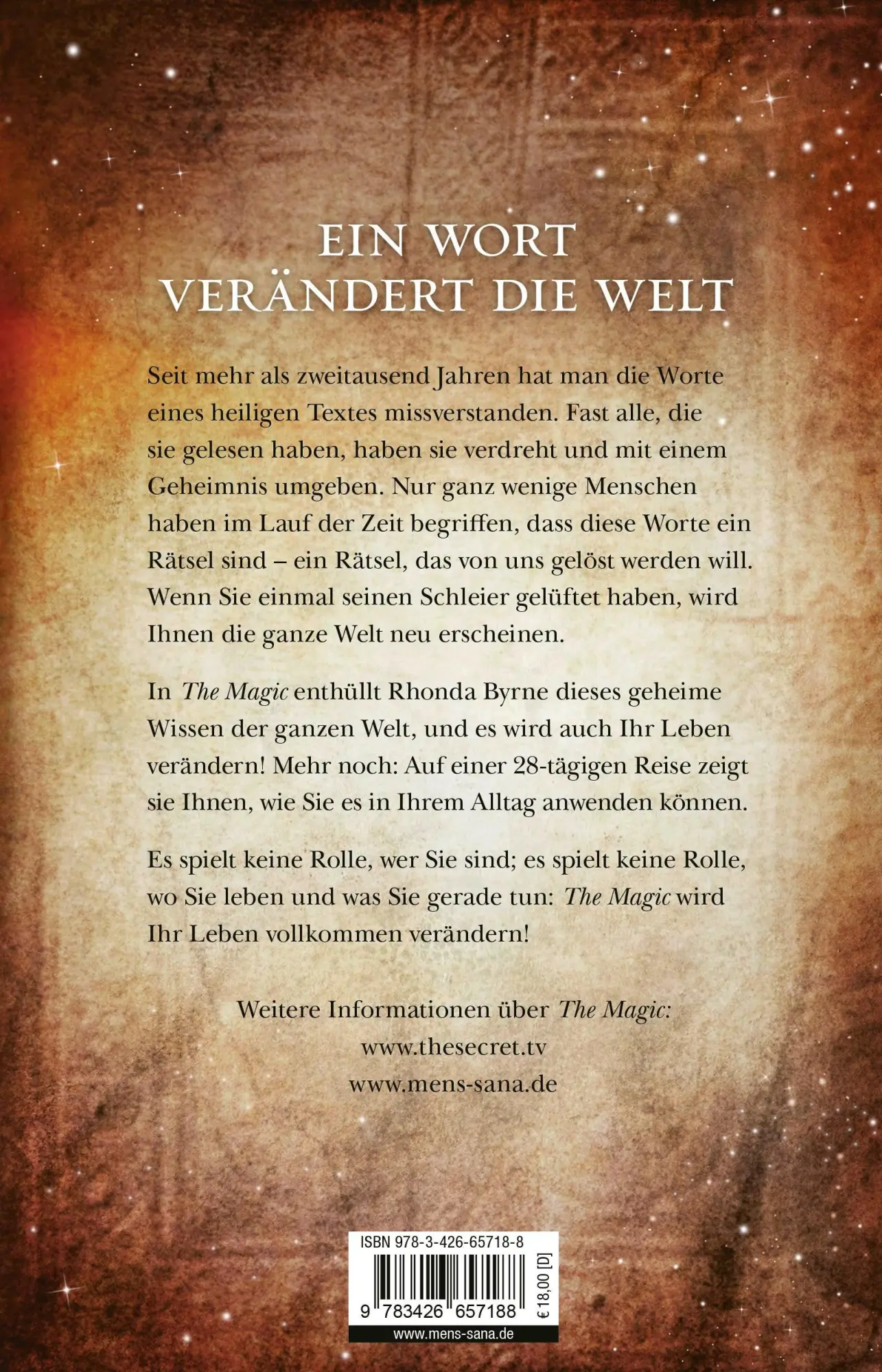 Rückseite: 9783426657188 | The Magic | Rhonda Byrne | Taschenbuch | 320 S. | Deutsch | 2012