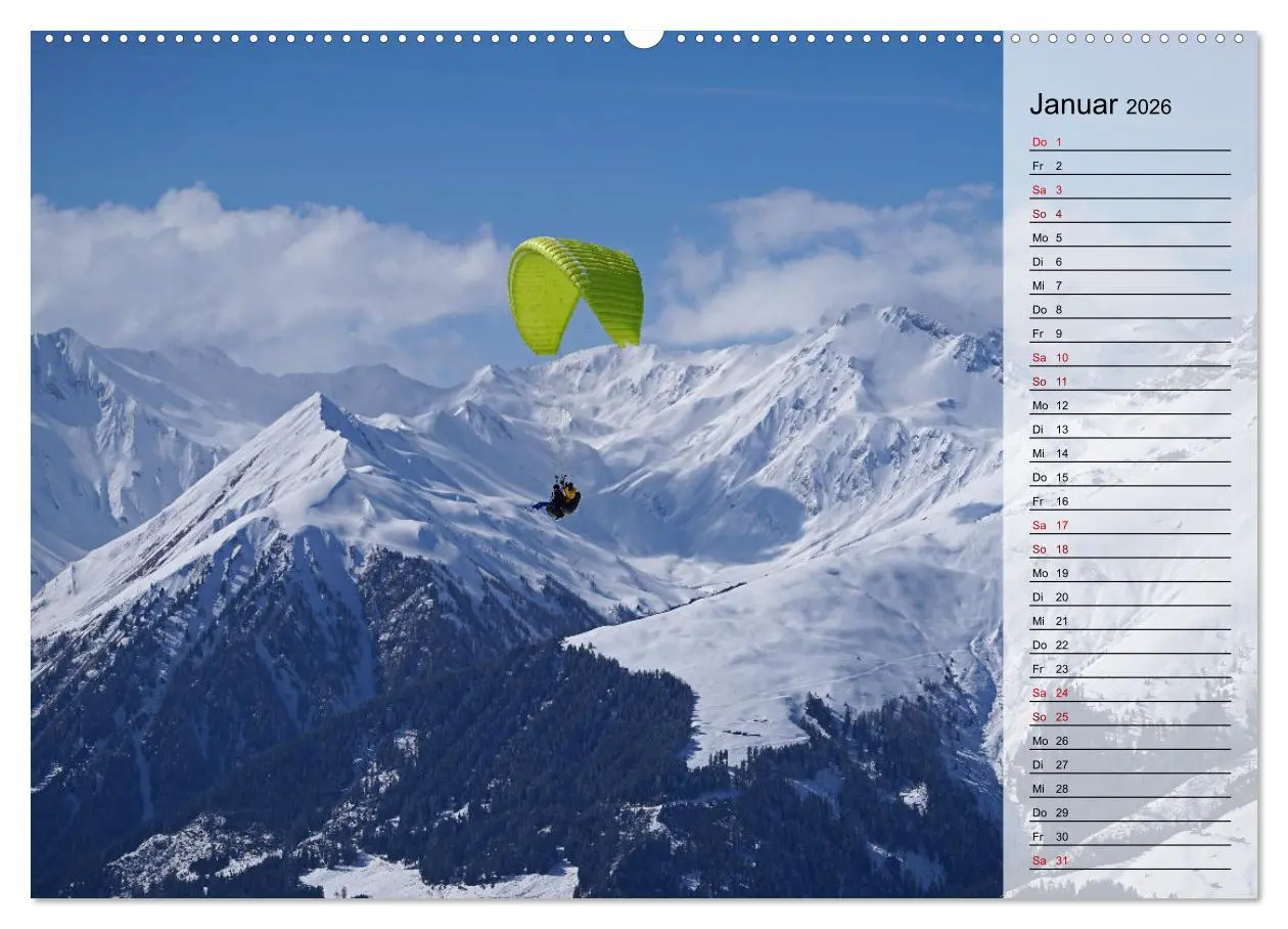 Bild: 9783457417188 | Gleitschirmfliegen in den Tuxer Alpen (Wandkalender 2026 DIN A2...