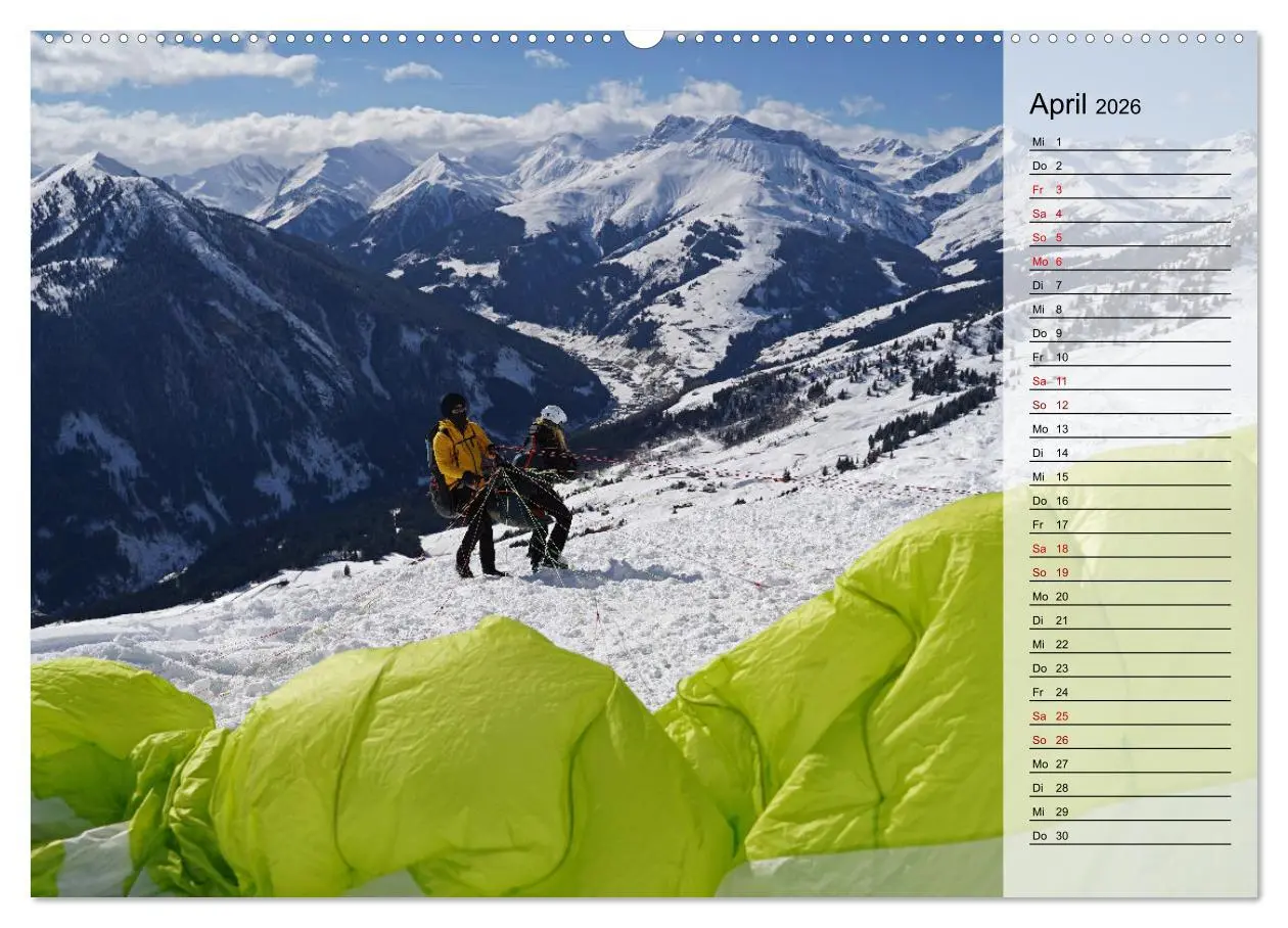 Bild: 9783457417188 | Gleitschirmfliegen in den Tuxer Alpen (Wandkalender 2026 DIN A2...