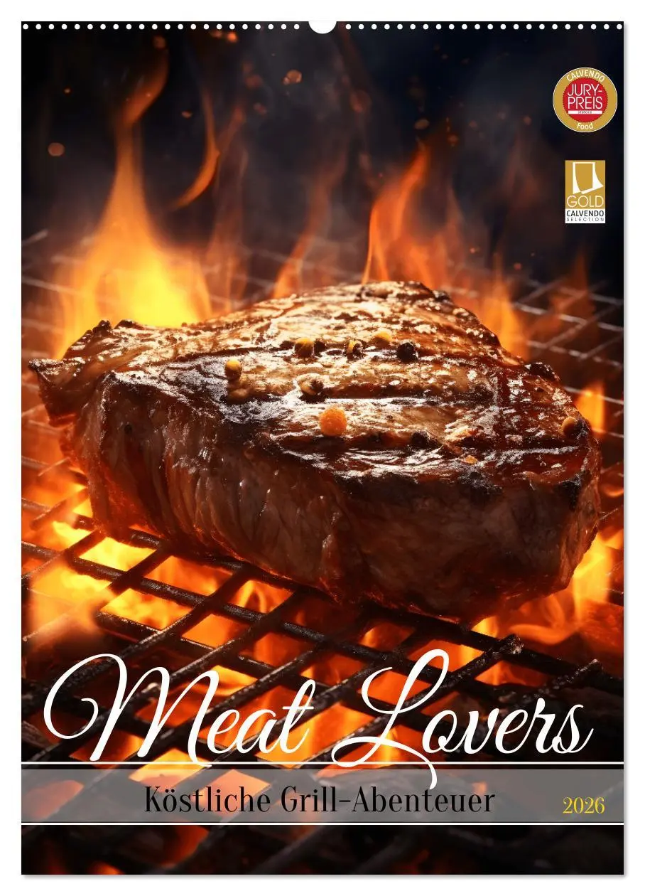 Cover: 9783516297188 | Meat Lovers - Köstliche Grill Abenteuer (Wandkalender 2026 DIN A2...