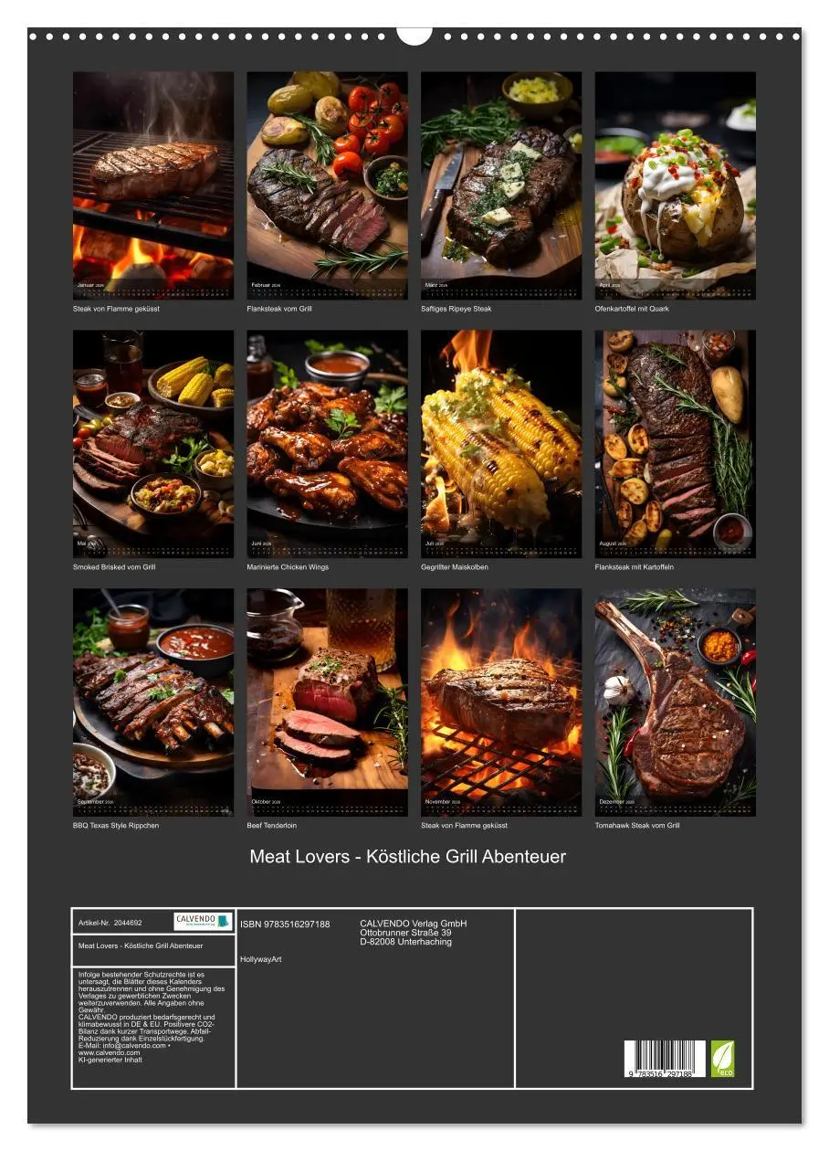 Bild: 9783516297188 | Meat Lovers - Köstliche Grill Abenteuer (Wandkalender 2026 DIN A2...