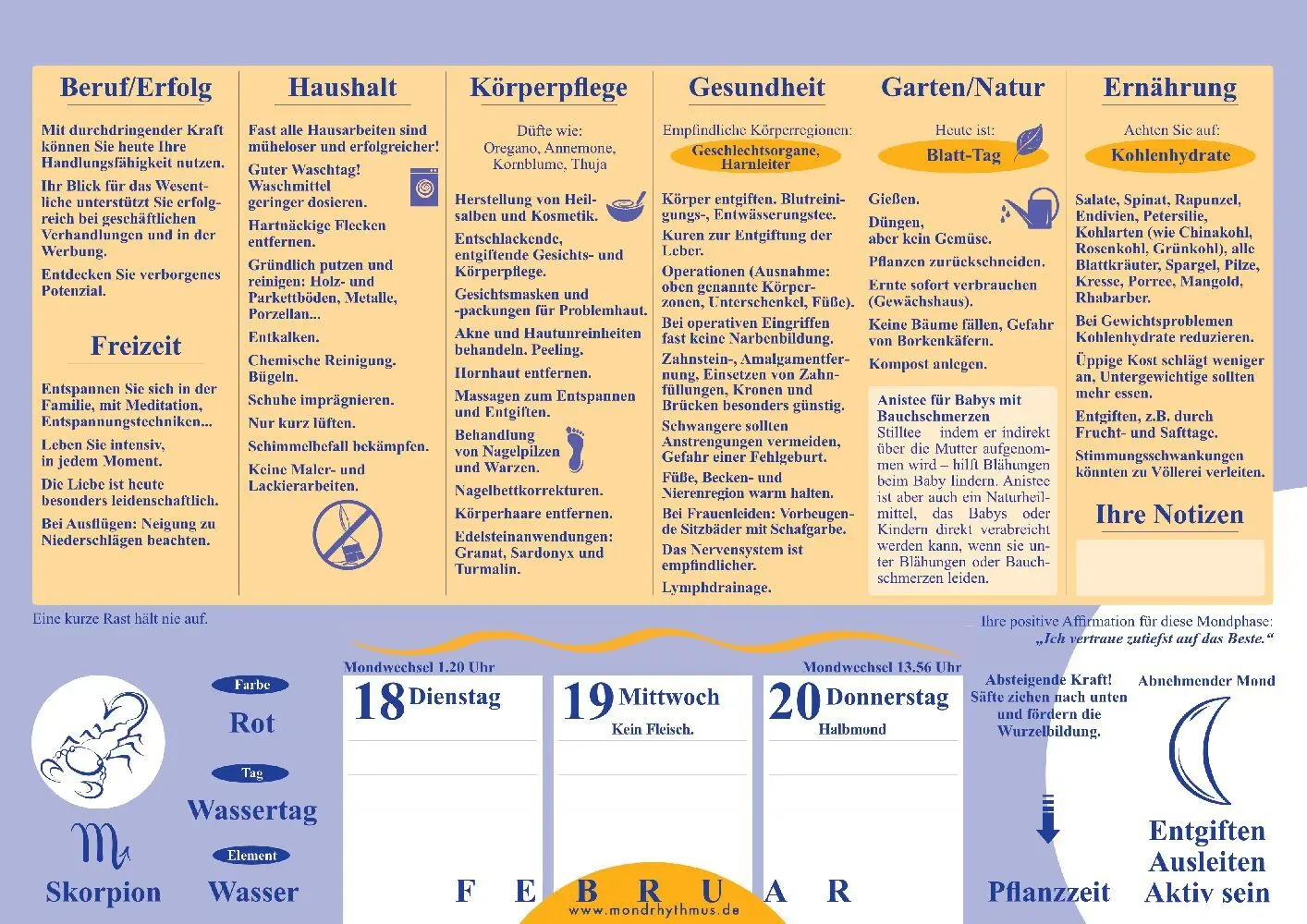 Bild: 9783932547188 | Mein Leben mit dem Mondrhythmus 2025, Taschenkalender | Edith Stadig
