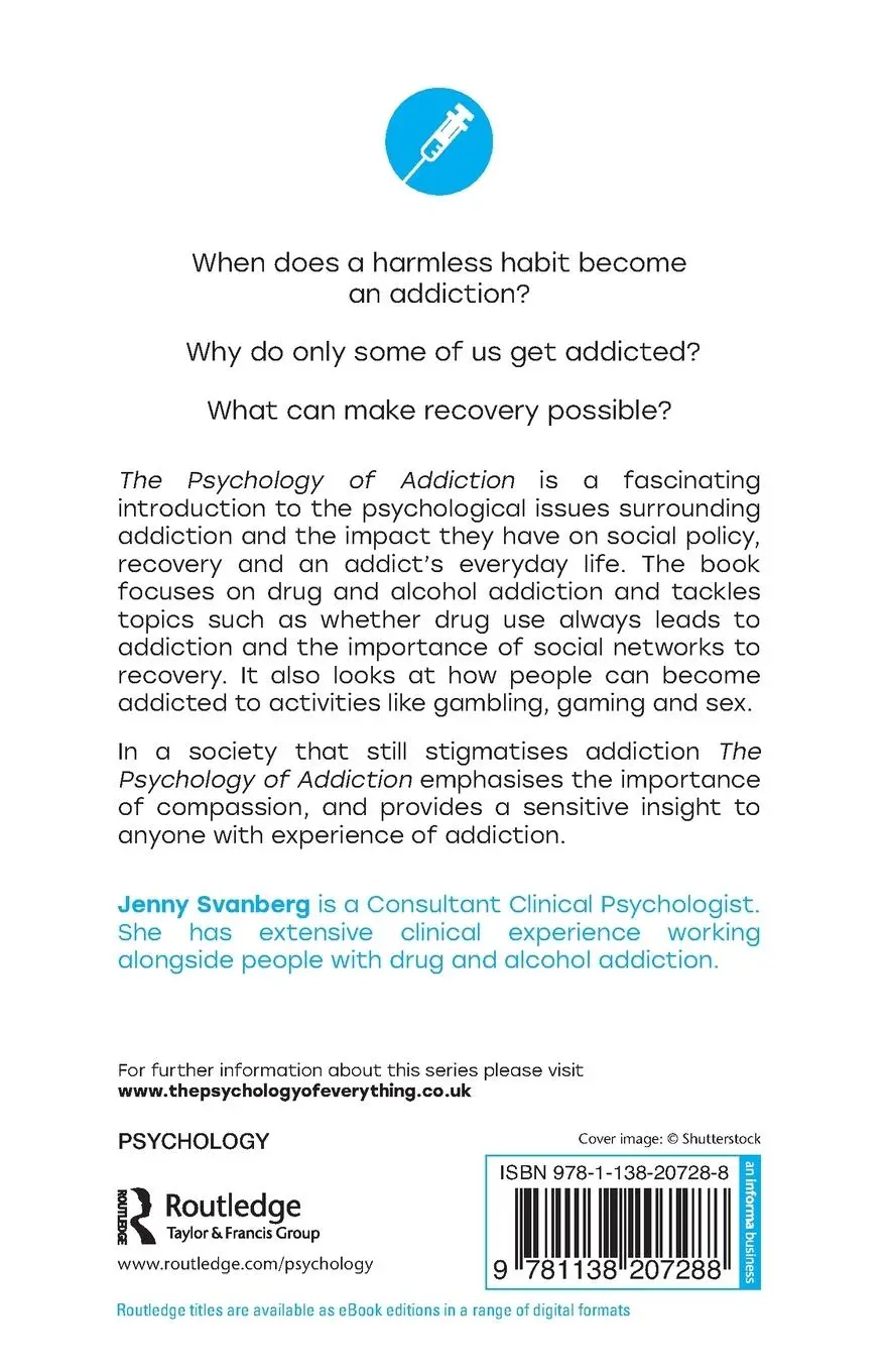 Rückseite: 9781138207288 | The Psychology of Addiction | Jenny Svanberg | Taschenbuch | Englisch