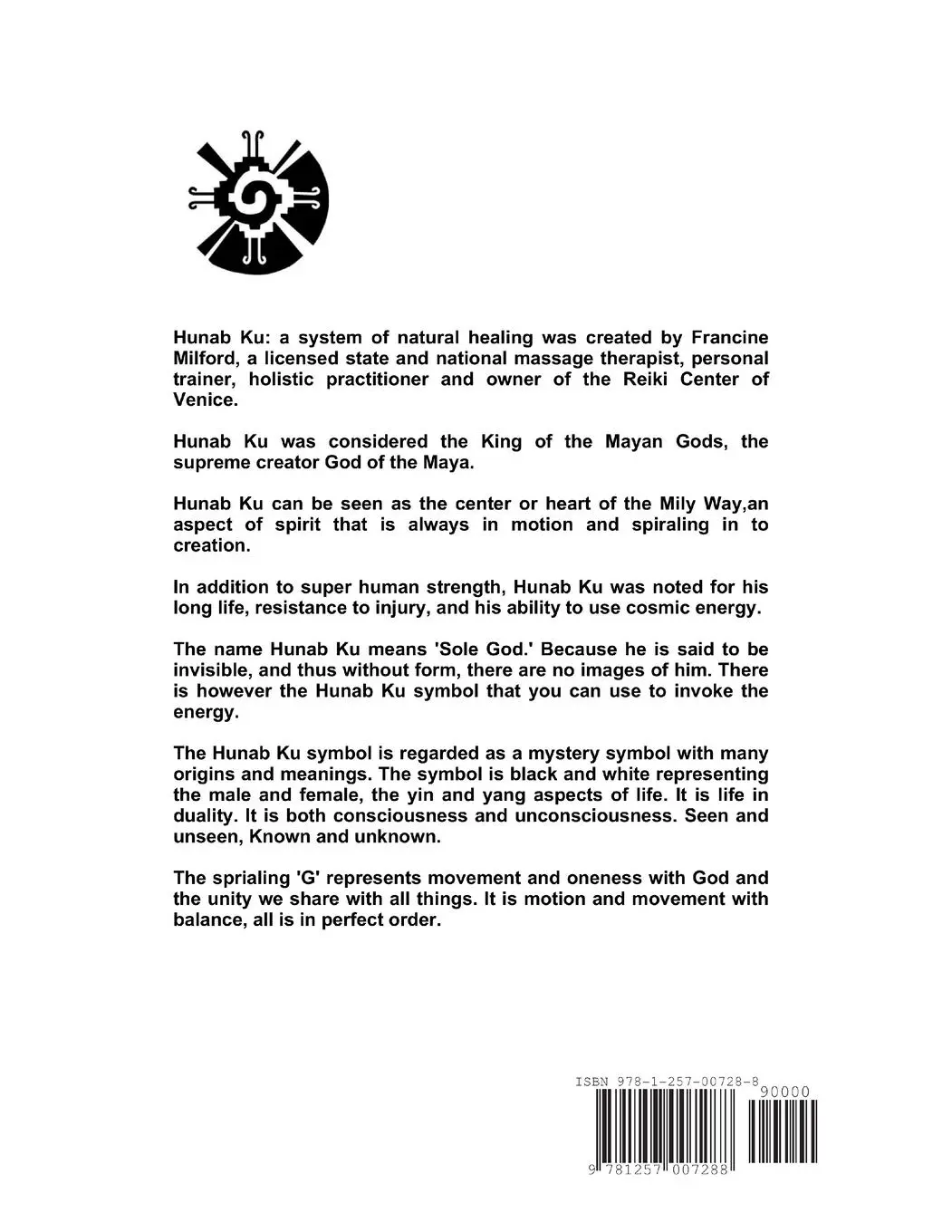 Rückseite: 9781257007288 | Hunab Ku | a system of natural healing | Francine Milford | Buch